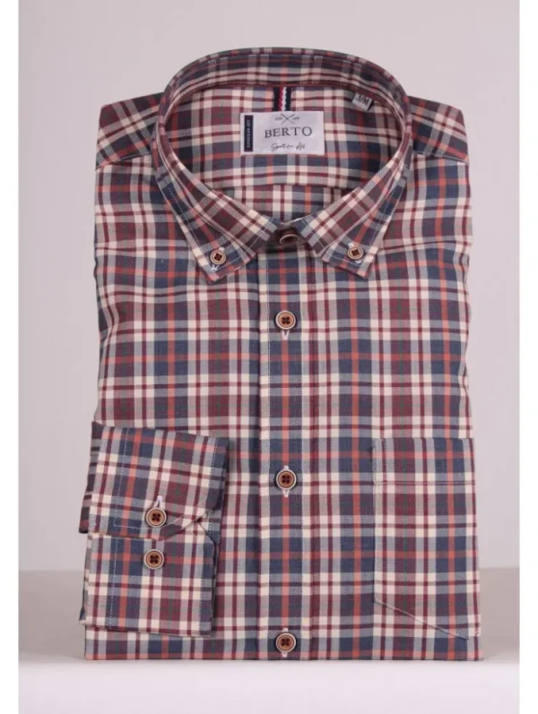 Hombre Emilio Iglesias Camisa de cuadros manga larga