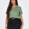 Mujer Emilio Iglesias Camiseta lisa escote pico, Only Carmakoma