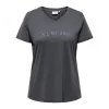 Mujer Emilio Iglesias Camiseta texto escote pico, Only Carmakoma