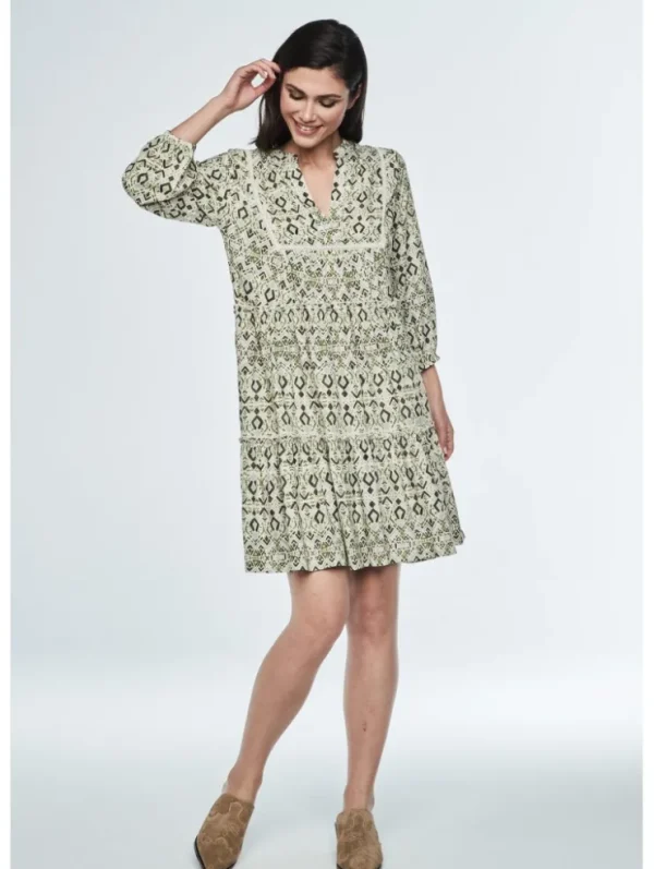 Mujer Emilio Iglesias Vestido estampado manga larga